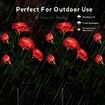 Outdoor Solar Garden Stake Lights, 5 Roses Solar Flowers Lights Outdoor Garden Waterproof 1 Pack, Unique Solar Decorative Lights for Yard Patio Pathway Courtyard Garden Lawn, Red