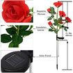 Outdoor Solar Garden Stake Lights, 5 Roses Solar Flowers Lights Outdoor Garden Waterproof 1 Pack, Unique Solar Decorative Lights for Yard Patio Pathway Courtyard Garden Lawn, Red