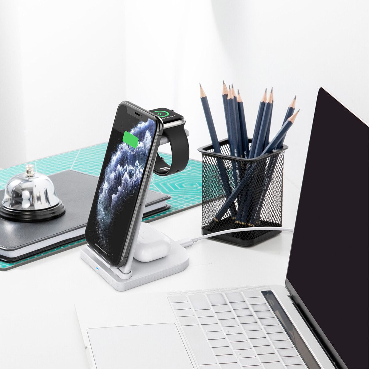 3in1 Folding Wireless Charger Charging Station for Apple and Samsung