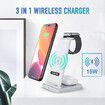 3-in-1 Folding Wireless Charger Charging Station for Apple and Samsung Phones, iWatch and AirPod White