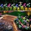 Outdoor Solar Garden Stake Lights - Doingart 2 Pack Solar Powered Lights with 8 Lily Flower, Multi-color Changing LED Solar Decorative Lights for Garden, Patio, Backyard (Purple and White)