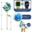 Realistic LED Solar Powered Rose Lights Flower Stake, Waterproof Solar Decorative Lights for Patio Pathway Courtyard Garden Lawn (Blue)