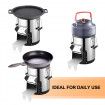 Portable Camping Stove Stainless Steel Wood Burning Outdoor Cooking Stove Cooker Picnic Emergency