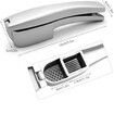 Garlic Press, 2 in 1 Garlic Mincer and Garlic Slicer, with Garlic Cleaner Brush and Silicone Roller Peeler Set