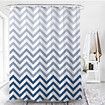 Shower Curtain with Hooks - 72 x 72 Inch, Blue Ombre Chevron