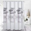 Grey and White Shower Curtain, Waterproof Bathroom Accessories Set with Hooks (180x180cm)