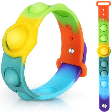 Pop It Sensory Fidget Push Rainbow Bubble Bracelet Wristband Autism Stress ADHD 