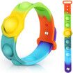 Stress Relief Wristband Fidget Toys, Wearable Push Pop Bubble Sensory Fidget Hand Finger Press Silicone Bracelet Toy for Kids and Adults Anxiety ADHD ADD Autism (watchband-Rainbow)