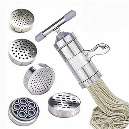 1PC Pasta Makers - Manual Stainless Steel Noodle Maker Press Pasta Machine Crank Cutter Fruits Juicer Cookware Making Spaghetti Kitchen Tools