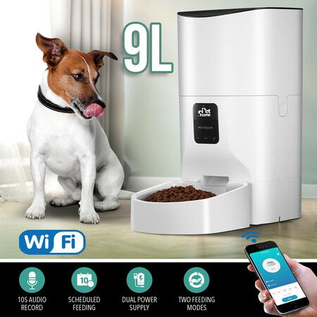 Petscene 9L Automatic Pet Feeder Wi-Fi Smart Cat Dog Feeder with App Remote Control
