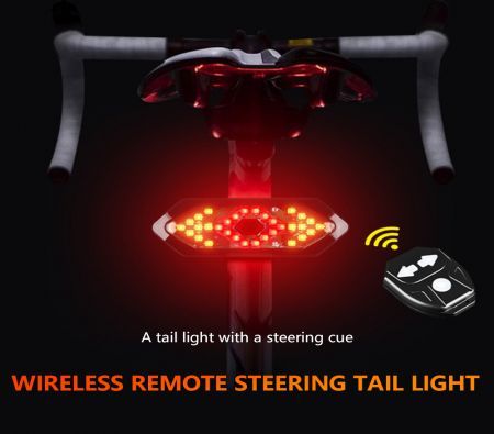 LED Bicycle Tail Light Set USB Rechargeable Wireless Remote Control Turn Signals Waterproof Bicycle Light with Horn