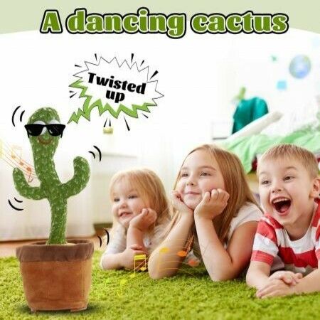 Electric Plush Dancing Singing Cactus Toy Green
