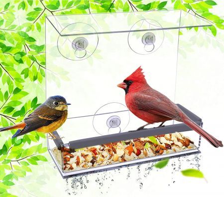 Window Bird Feeders,Bird Feeders for Outside (Square)