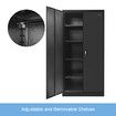 180cm Steel Filing Cabinet Office Home Stationary Lockable Storage Cupboard 2 Door 4 Shelves