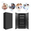 185cm Steel Filing Cabinet Office Home Stationary Lockable Storage Cupboard 2 Door 4 Shelves