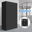 185cm Steel Filing Cabinet Office Home Stationary Lockable Storage Cupboard 2 Door 4 Shelves