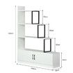 5 Tier Ladder Bookshelf Bookcase Storage Cube Rack Cabinet Display Shelf Unit with 2 Doors