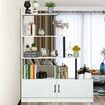 5 Tier Ladder Bookshelf Bookcase Storage Cube Rack Cabinet Display Shelf Unit with 2 Doors