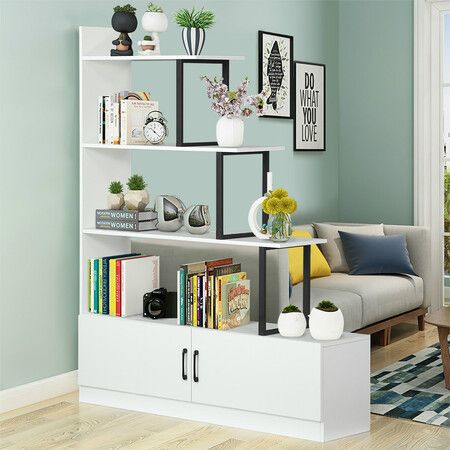 5 Tier Ladder Bookshelf Bookcase, Bookcase Display Shelf