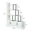 5 Level Ladder Bookshelves Bookcase Storage Cabinet Cube Shelf Display Unit with Doors