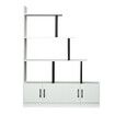 5 Level Ladder Bookshelves Bookcase Storage Cabinet Cube Shelf Display Unit with Doors