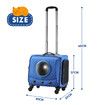 Petscene Rolling Portable Dog Cat Travel Carrier Bag Case Suitcase Blue 40x37x25CM