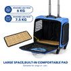 Petscene Rolling Portable Dog Cat Travel Carrier Bag Case Suitcase Blue 40x37x25CM