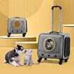 Petscene Rolling Portable Dog Cat Travel Carrier Bag Case Suitcase Grey 40x37x25CM