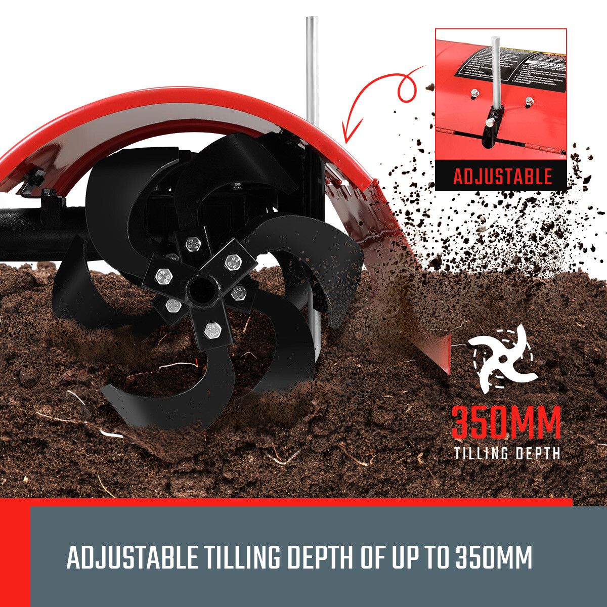 8HP Garden Tiller Cultivator Self Propelled Rotary Rototiller Soil Hoe