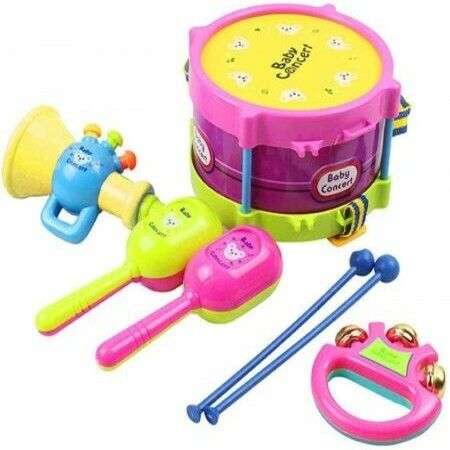 Baby Musical Drum Toys, Toddler Musical Instruments Shakers Percussion Tambourine Set for Preschool Kids