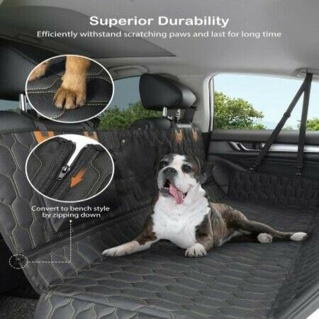4 In 1 Dog Car Seat Cover Convertible Hammock Scratchproof Pet With Mesh Window 2 Belts For Back Protector Cars Trucks Suvs Crazy S - Dog Seat Cover Hammock With Mesh Window