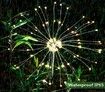 2 Pack 120LED 8 Modes Solar  Firework Lights Plug in Ground Starburst Col.Warm White