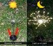 2 Pack 120LED 8 Modes Solar  Firework Lights Plug in Ground Starburst Col.Warm White