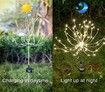 2 Pack 120LED 8 Modes Solar  Firework Lights Plug in Ground Starburst Col.Warm White