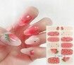 4 Sheets 3D Summer Fruit Nail Art Stickers,Water Transfer Full Wraps Rhinestone For Acrylic Nails