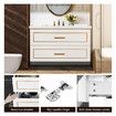 90cm Bathroom Sink Cabinet Vanity Two Large Drawers Wall Mount White