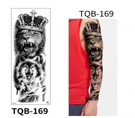 5 sheets Temporary Tattoos Black Full Arm Tattoo WATERPROOF STICKERS