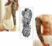 5 sheets Temporary Tattoos Black Full Arm Tattoo WATERPROOF STICKERS