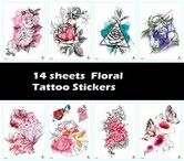 14 sheets Glow Temporary Tattoos for Kids Waterproof Luminous Tattoo Sticker Glow Mixed Style