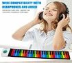 Roll Up Keyboard Flexible Piano 49 Keys Silicone Foldable Colorful Soft Keyboard Electronic Piano Rainbow Key Rechargable