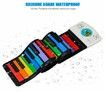 Roll Up Keyboard Flexible Piano 49 Keys Silicone Foldable Colorful Soft Keyboard Electronic Piano Rainbow Key Rechargable