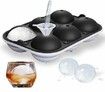 Silicone Ice Cube Trays Combo Ice Cube Tray Mold (6 Round Ice Ball Black)