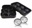 Silicone Ice Cube Trays Combo Ice Cube Tray Mold (6 Round Ice Ball Black)