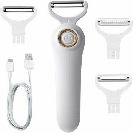 Electric Vegetable Peeler, Handheld Julienne Potato Peeler Slicer 3-in-1 Set Kitchen Gagets Tools for Apple Carrot Potato with 3 Different Blades