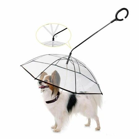 Pet Umbrella Leash Rainproof Snowproof Walking Dog Leash Umbrella for Small Dogs and Cats Adjustable Dog Umbrella