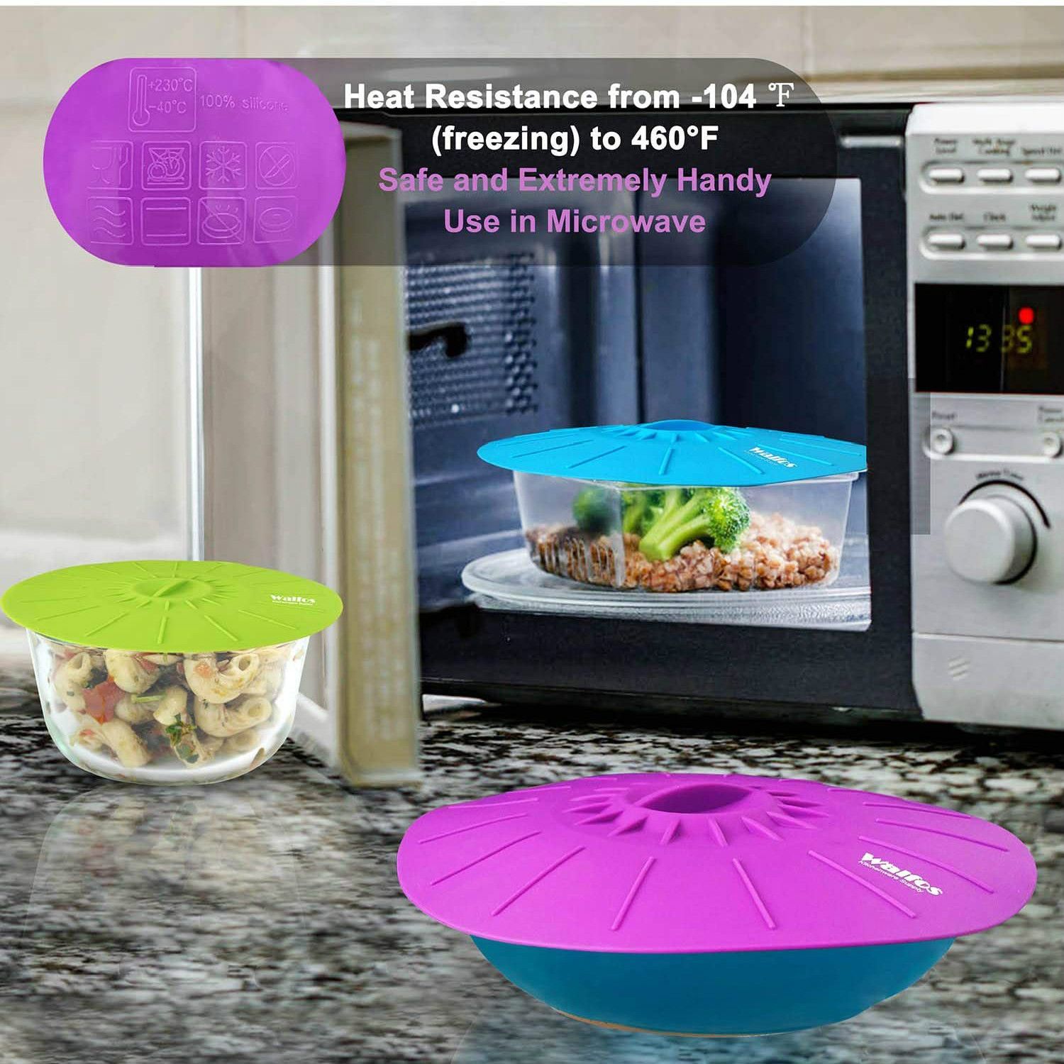 Heat Resistant Safe Silicone Microwave Oven Cover Lid for Bowl