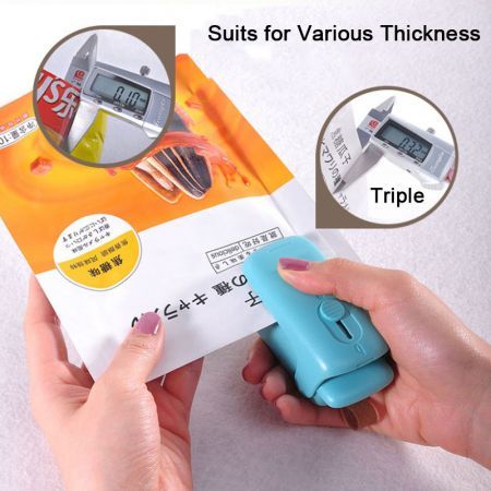 2 in 1 Mini Slide Heat Sealer Portable Capper Food Saver Household Handheld Sealing Packing Machine for Various Plastic Bags