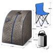 Portable Steam Sauna Therapeutic Home Sauna Spa Kit with Steam Pot, Portable Chair & Remote Control