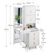 Freestanding Wooden Dressing Cabinet Table with Full Length Mirror Storage Drawers