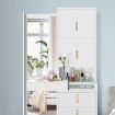 Freestanding Wooden Dressing Cabinet Table with Full Length Mirror Storage Drawers